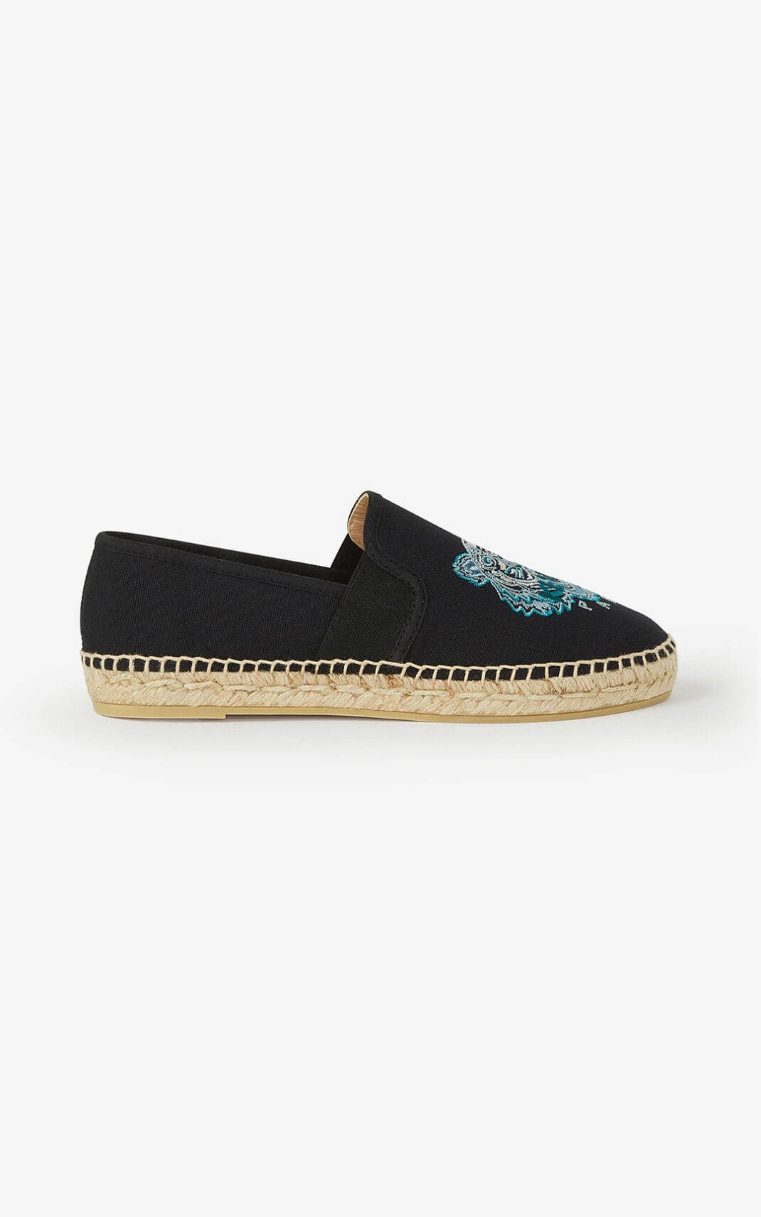 Kenzo Elasticated canvas Tiger Ženska Espadrile Črna SI-1334456